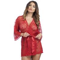 Flaunt Me Red Lace Robe Image